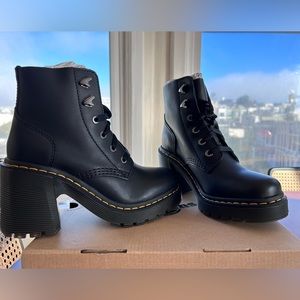Dr Marten Jesy6 black heeled boots (NIB)